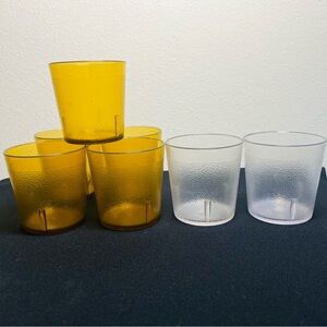 7 SiLite Vintage 8 oz Pebbled Restaurant Juice Cups Mid Century Modern